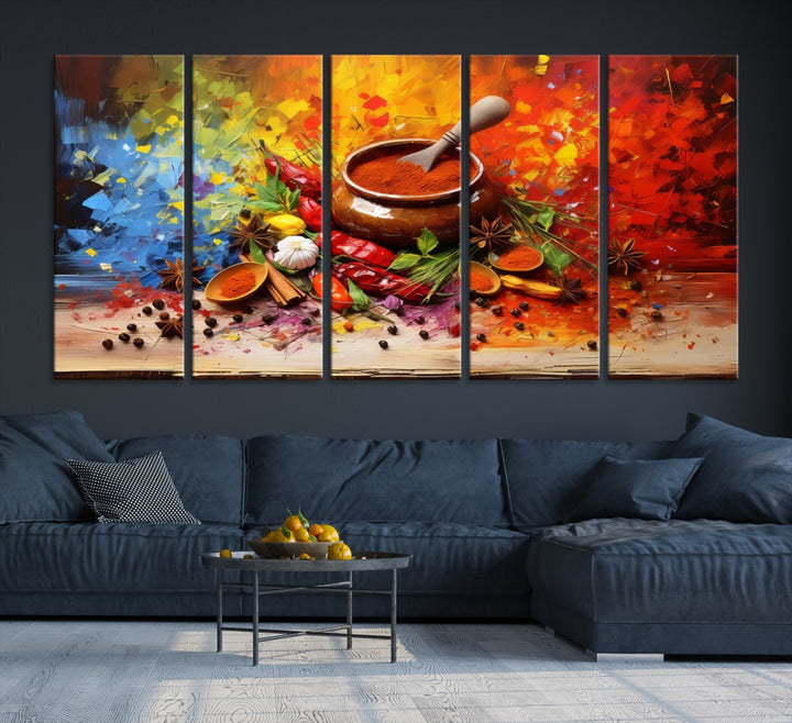 Abstract Spoonful of Spice Art Print Kitchen Herbs and Spices