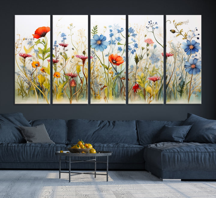 Abstract Flower Wall Art Canvas Print
