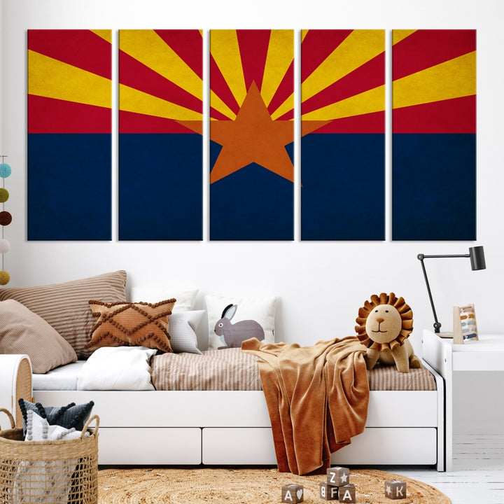 Arizona States Flag Wall Art Canvas Print