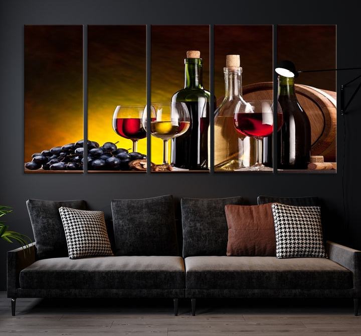 Red and White Wine Canvas Print
