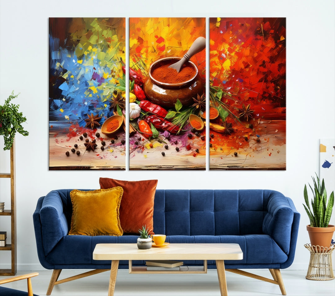 Abstract Spoonful of Spice Art Print Kitchen Herbs and Spices