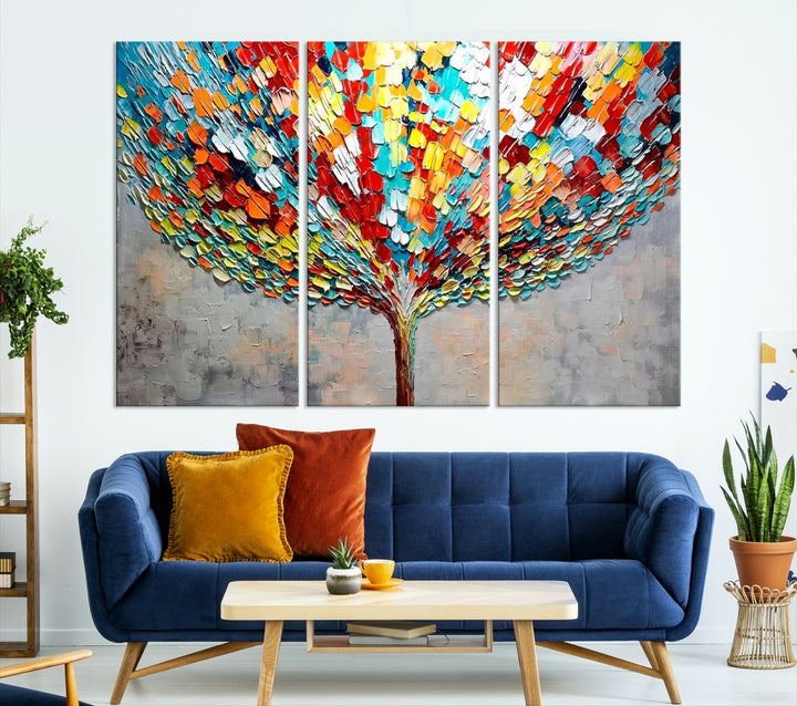 Abstract Colorful Tree Wall Art