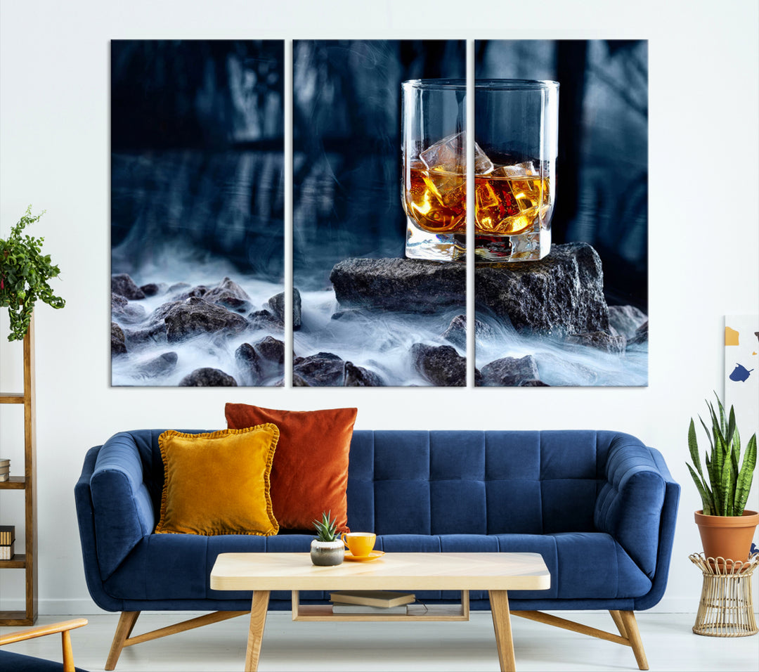 Whiskey Ice Wall Art Canvas Print