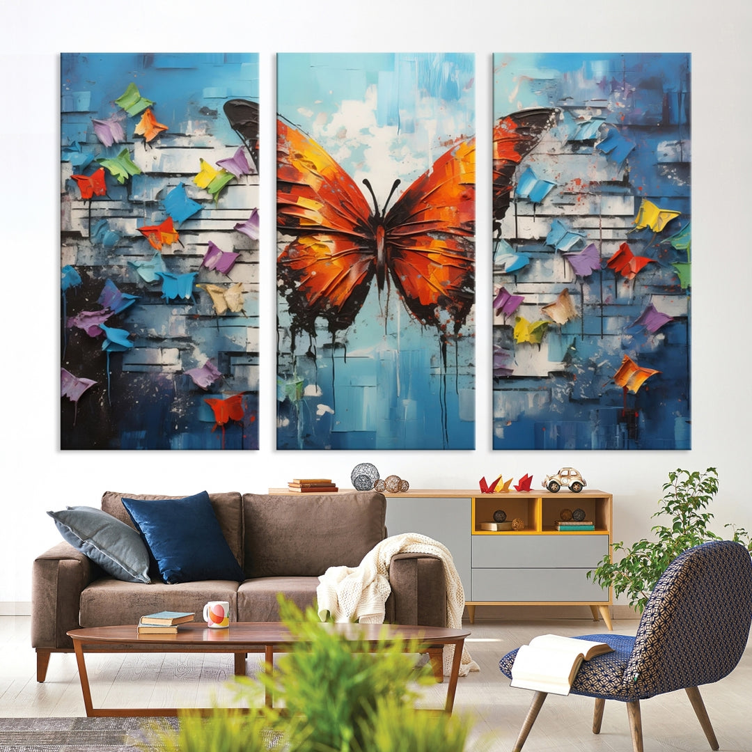 Butterfly Graffiti Abstract Canvas Print