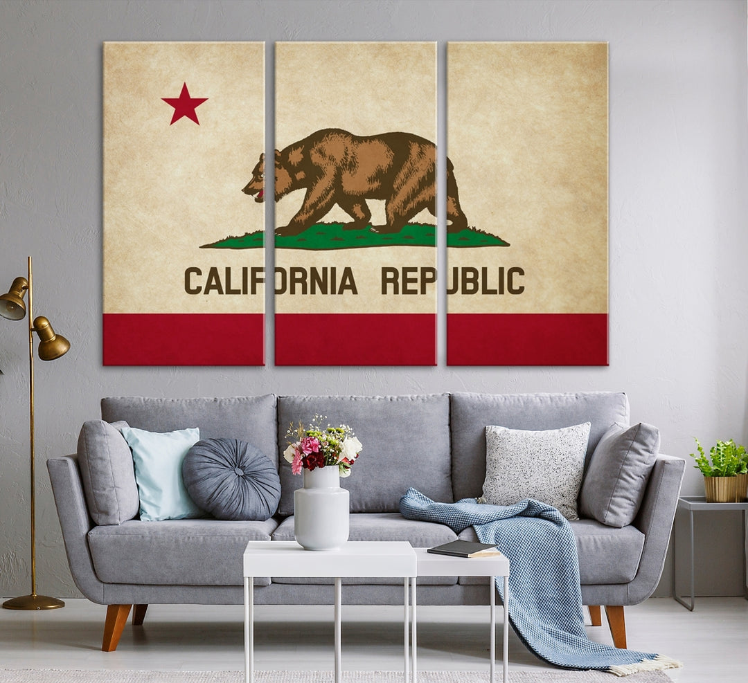 Calinia States Flag Wall Art Canvas Print