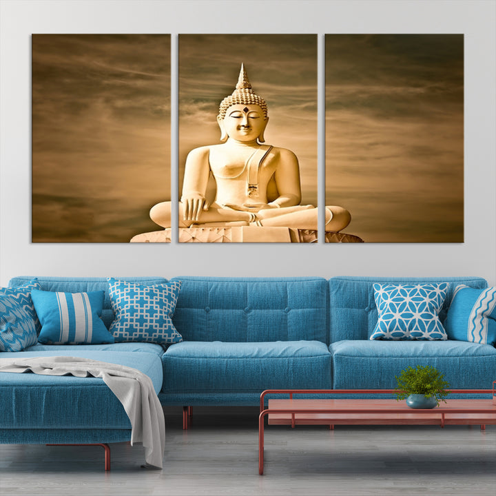 Reclining Buddha Statue Canvas Print