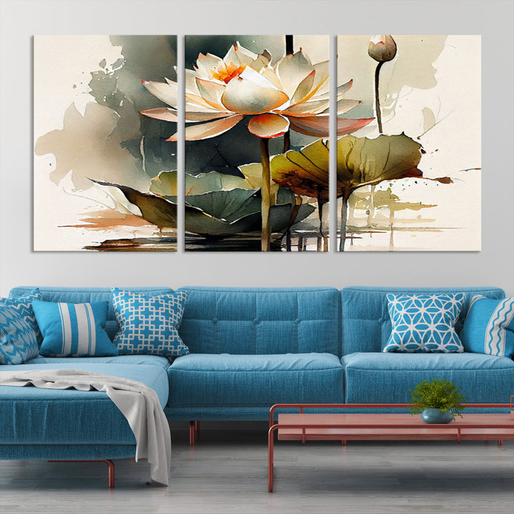 Lotus Abstract Wall Art Canvas Print