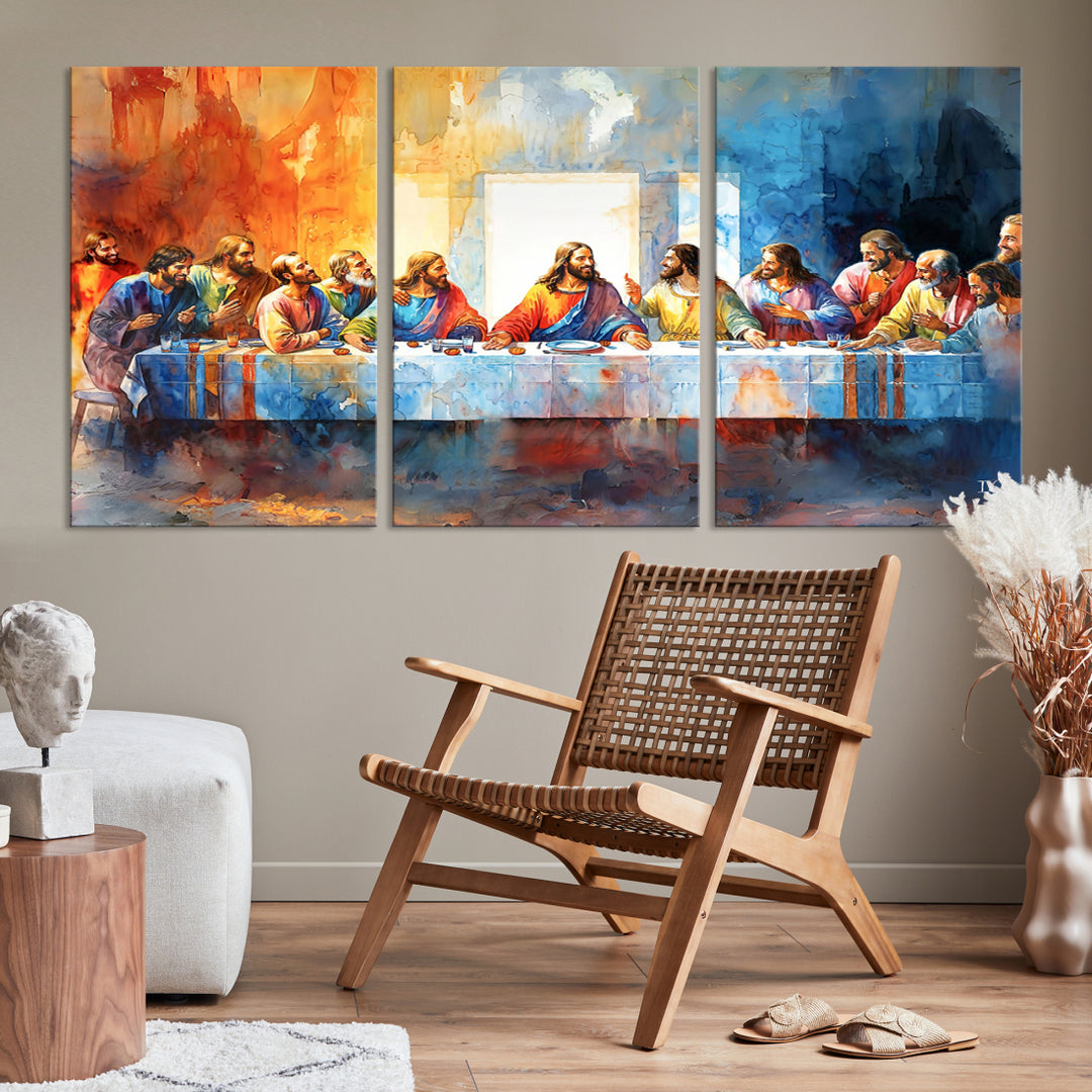 Abstract Waterolor The Last Supper Wall Art
