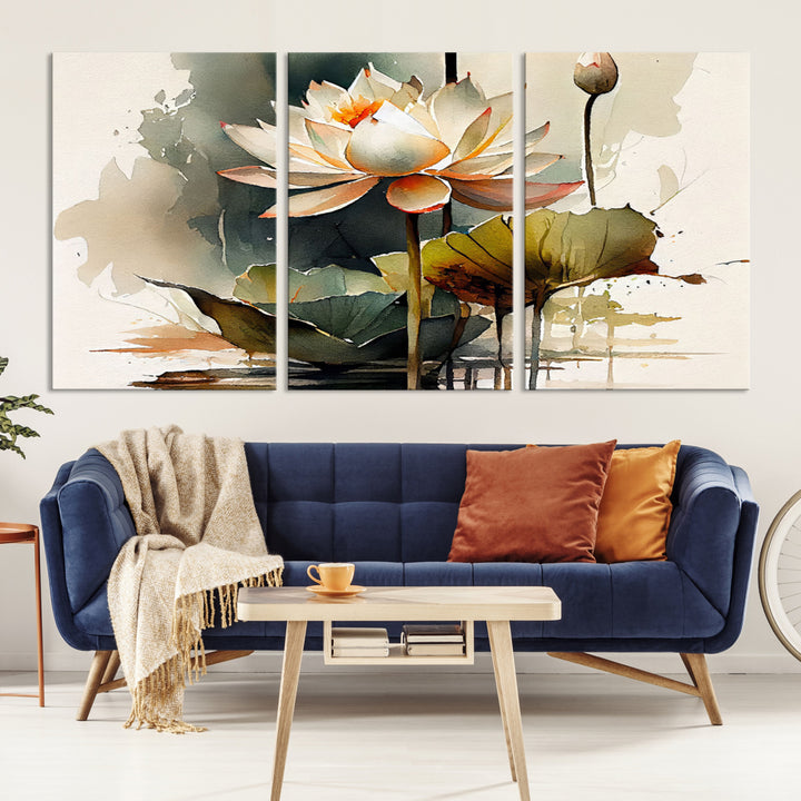 Lotus Abstract Wall Art Canvas Print