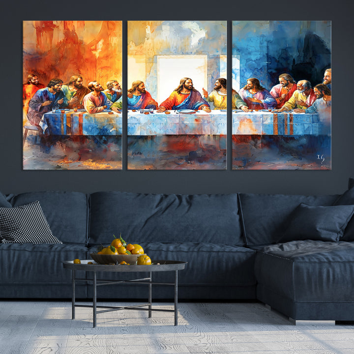 Abstract Waterolor The Last Supper Wall Art