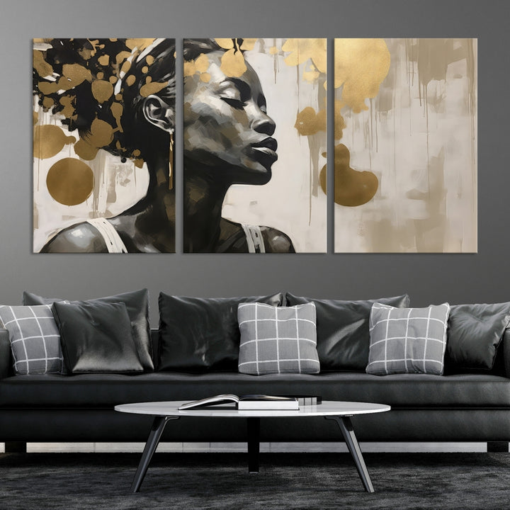 Abstract African Beauty Women Wall Art Canvas