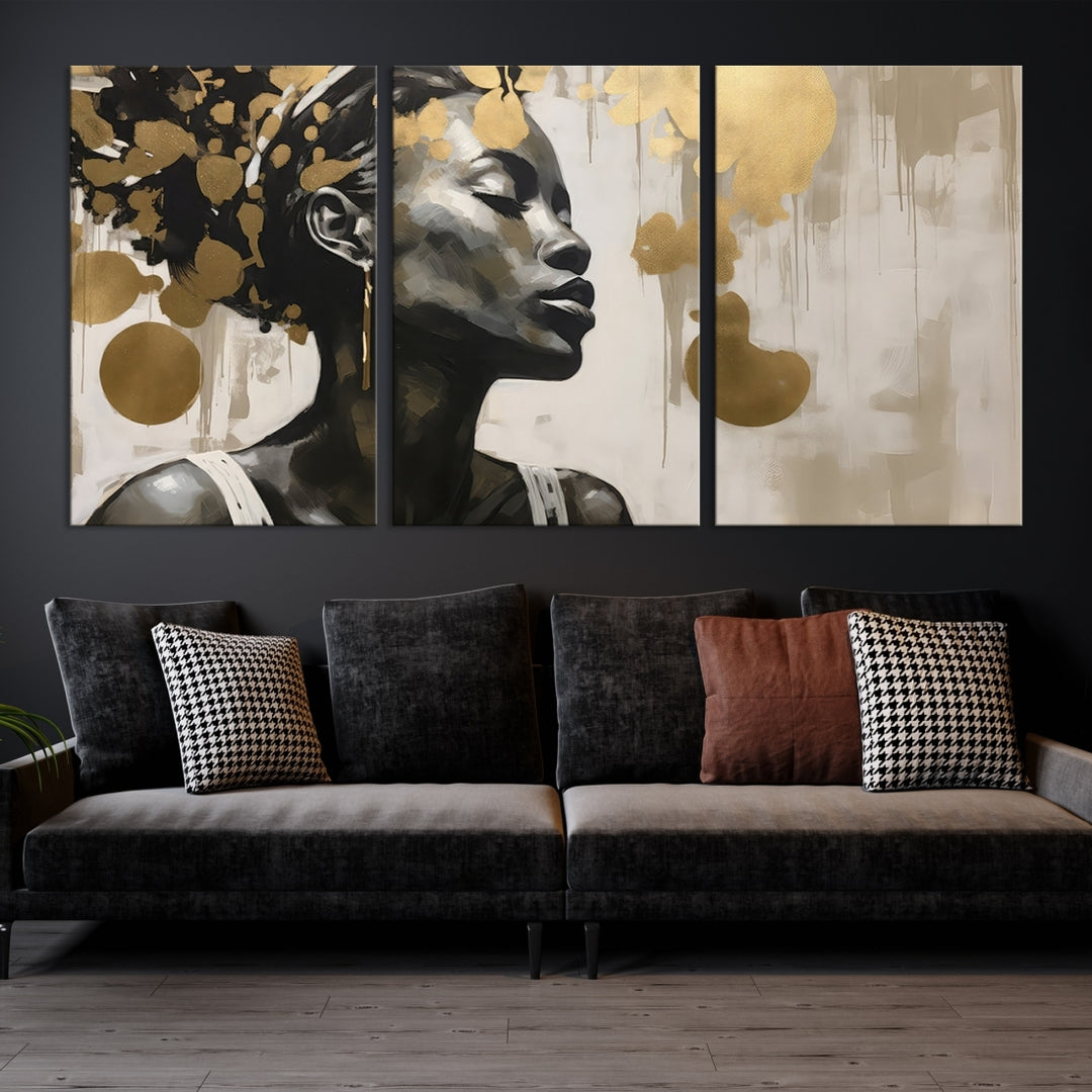 Abstract African Beauty Women Wall Art Canvas