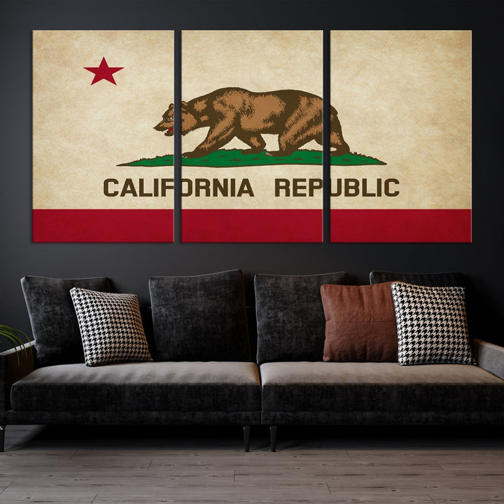 Calinia States Flag Wall Art Canvas Print
