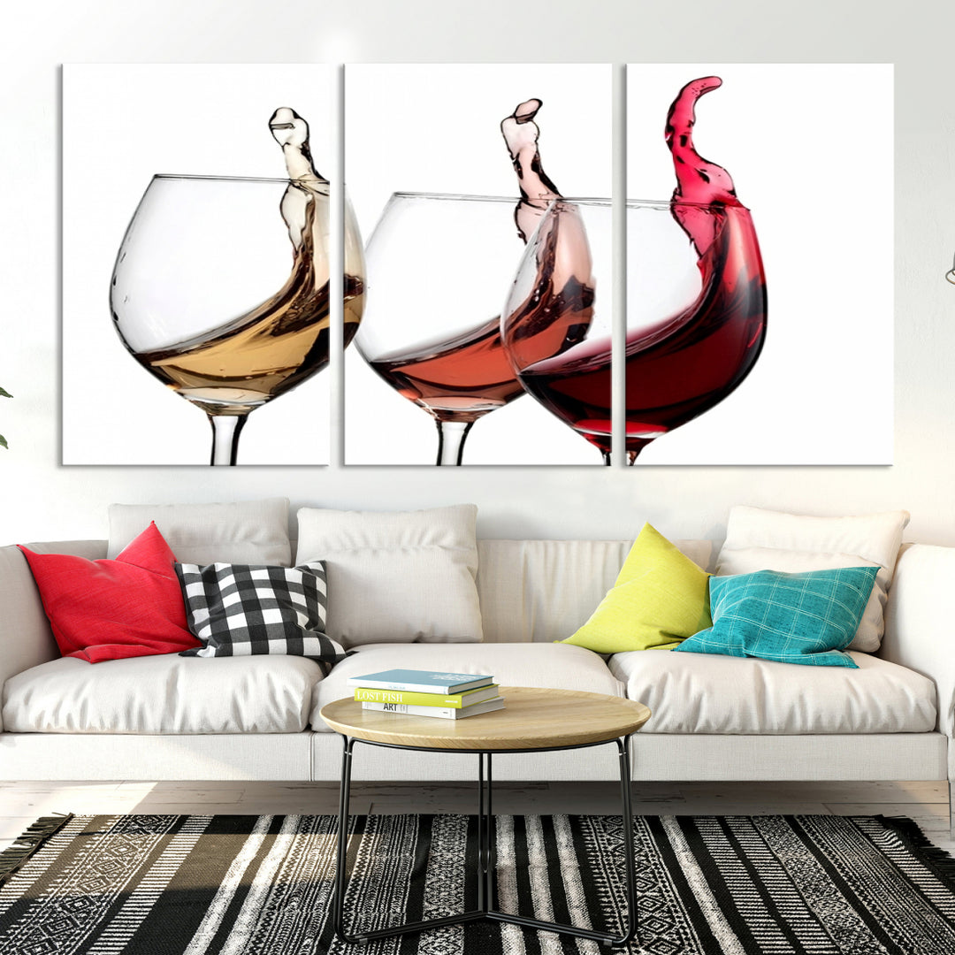 Wall Art Abstract Wine Glasses Canvas Print