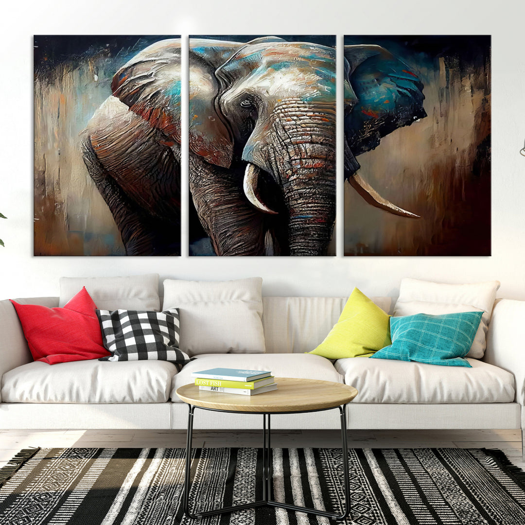 Wild Elephant Wall Art Canvas Print