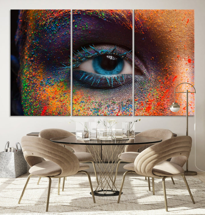 Colorful Eye Close Up Canvas Wall Art Print Multi Panel Canvas Art