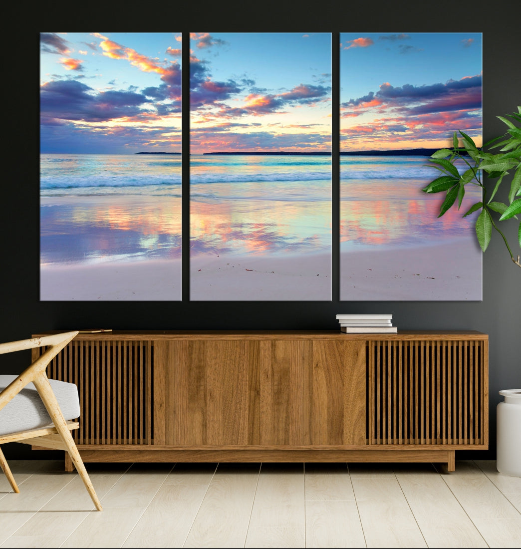 Coastal Beach Sunset Canvas Print