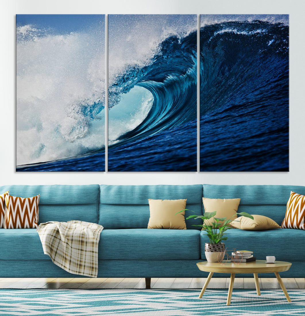 Big Blue Wave Ocean Canvas Wall Art Canvas Print