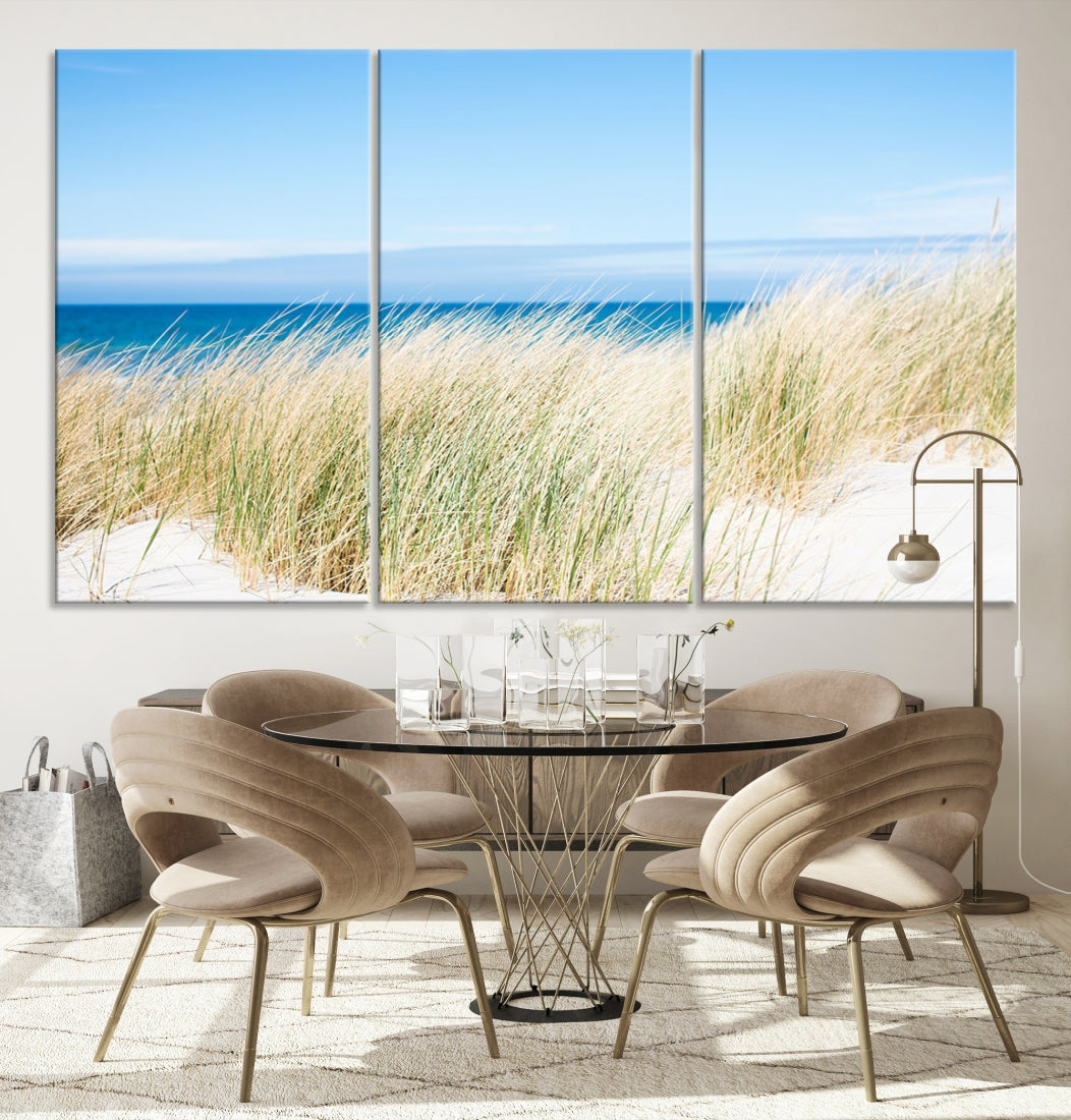 Coastal Ocean Beach Wall Art Canvas Print