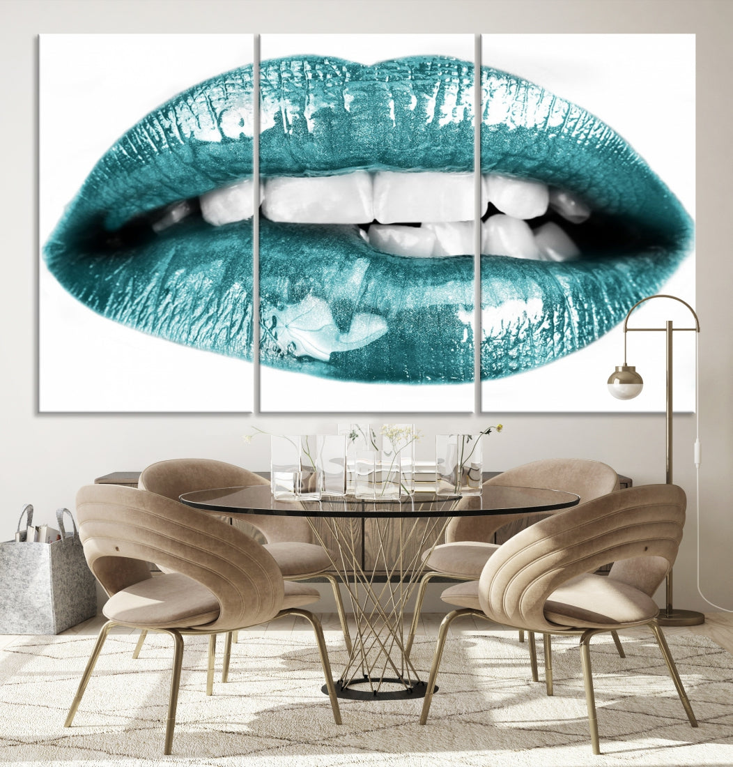 Glossy Lips Makeup Canvas Wall Art Print