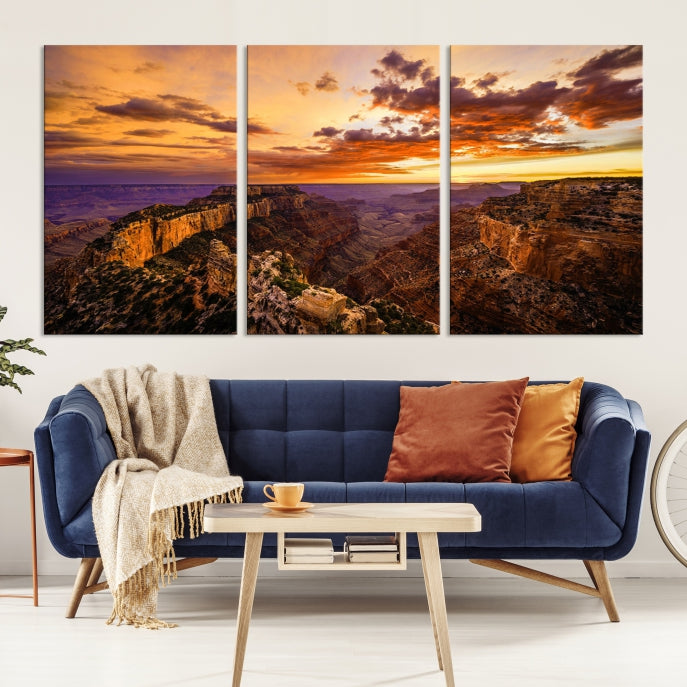 Mesmerizing Sunset from Grand Canyon Nal Park Wall Art Canvas Print