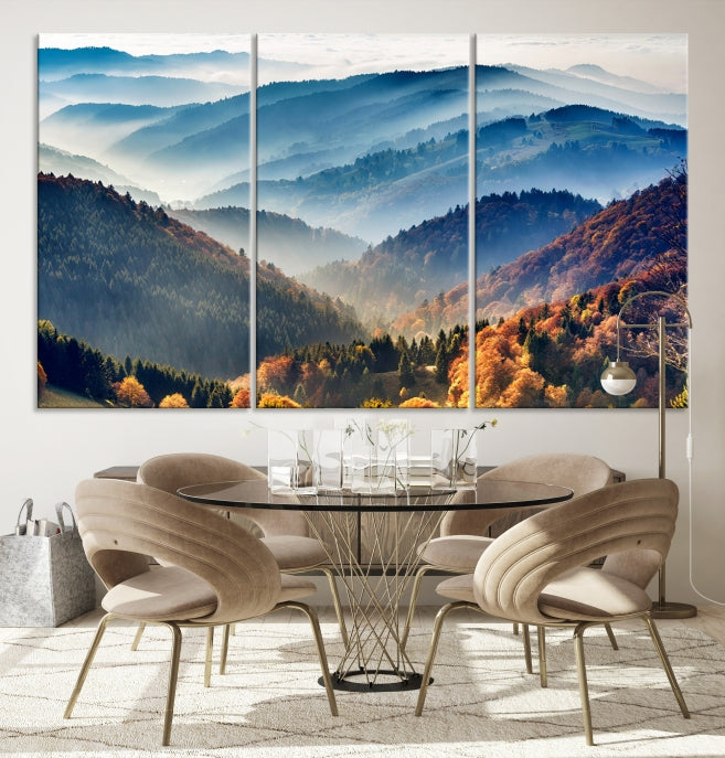 Forest Mountain Landscape Wall Art Canvas Print