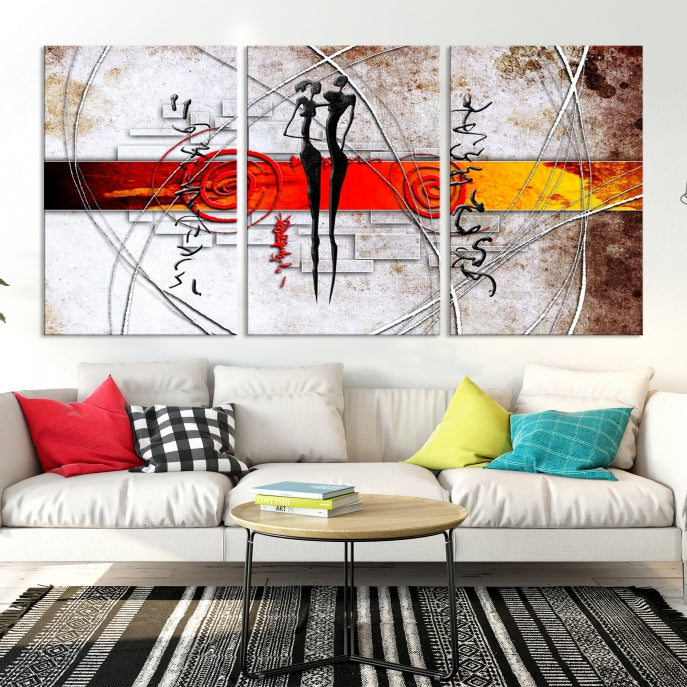 Abstract African Painting Canvas Wall Art Print