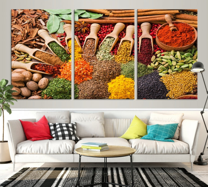 Spices Kitchen Wall Wall Art Canvas Print