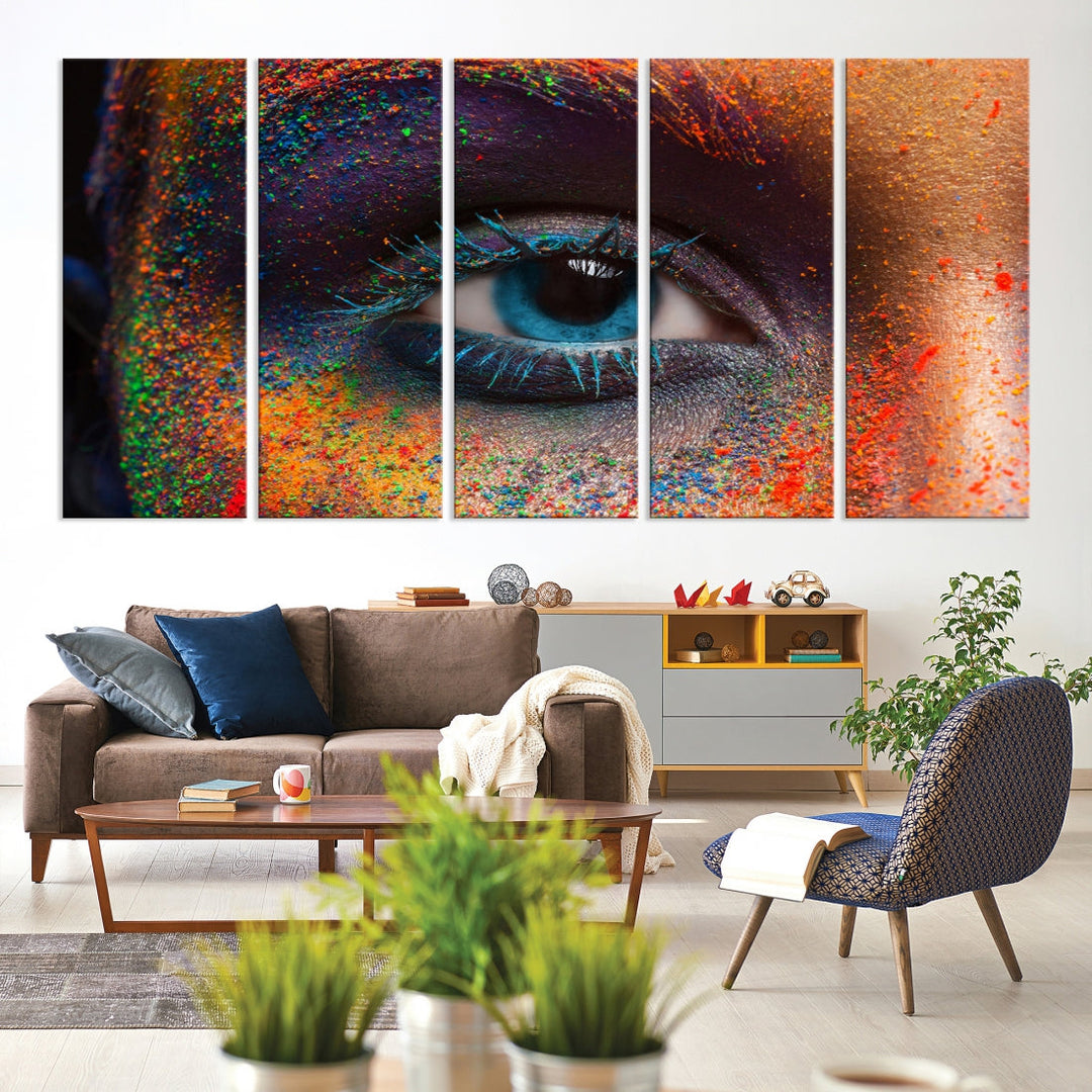 Colorful Eye Close Up Canvas Wall Art Print Multi Panel Canvas Art