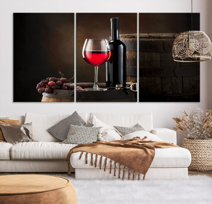 Red Wine and Bottle Canvas Print