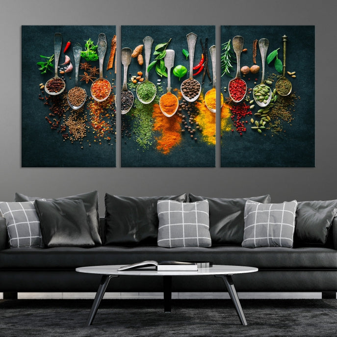 Herbs and Spices Kitchen Wall Art Canvas Print