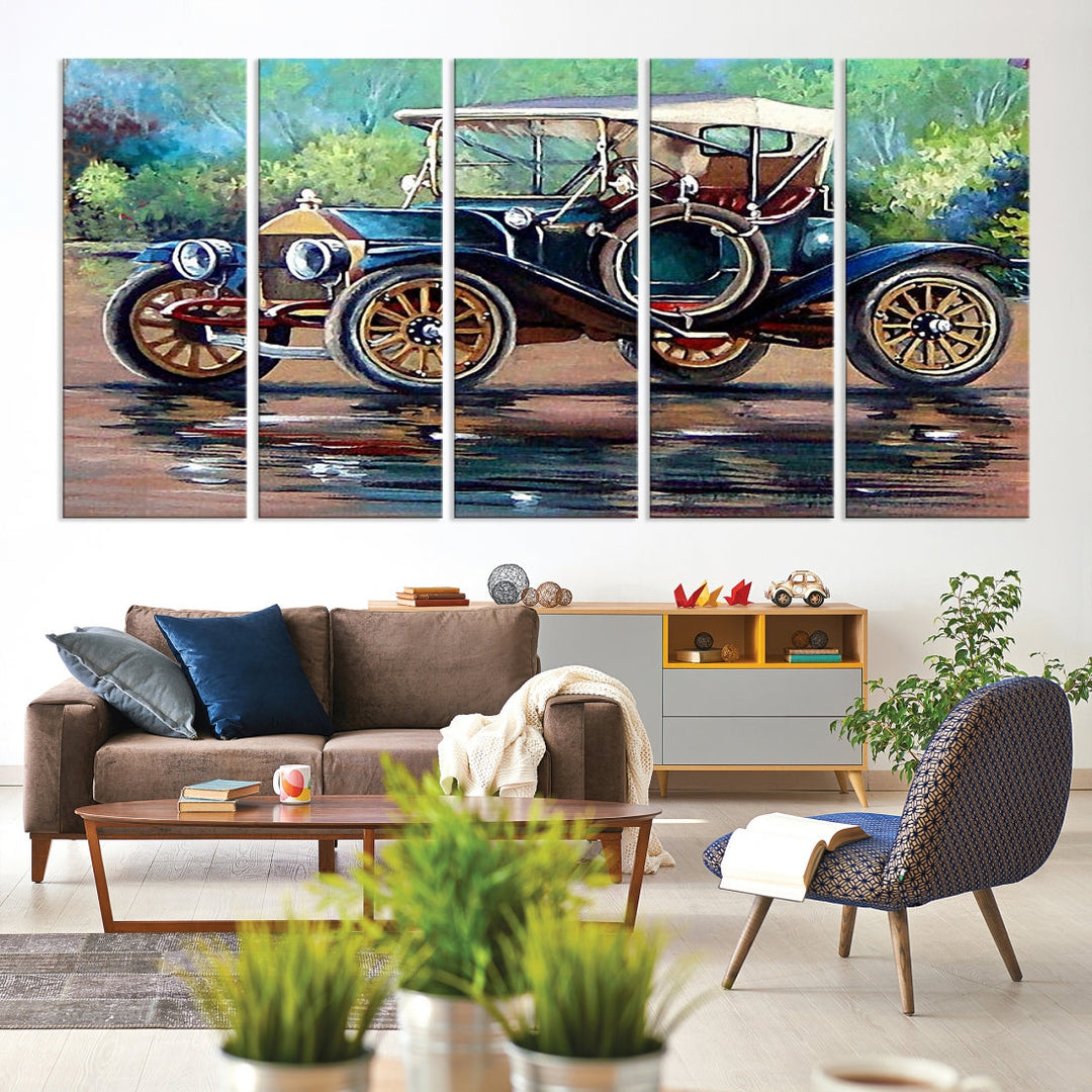 Wall Art Oil Paintings Old Retro Auto Car Canvas Print