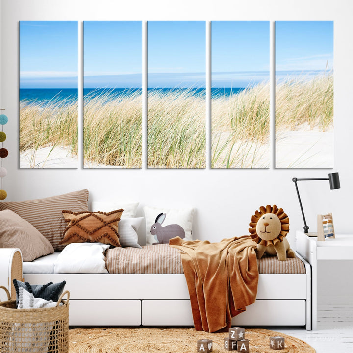 Coastal Ocean Beach Wall Art Canvas Print