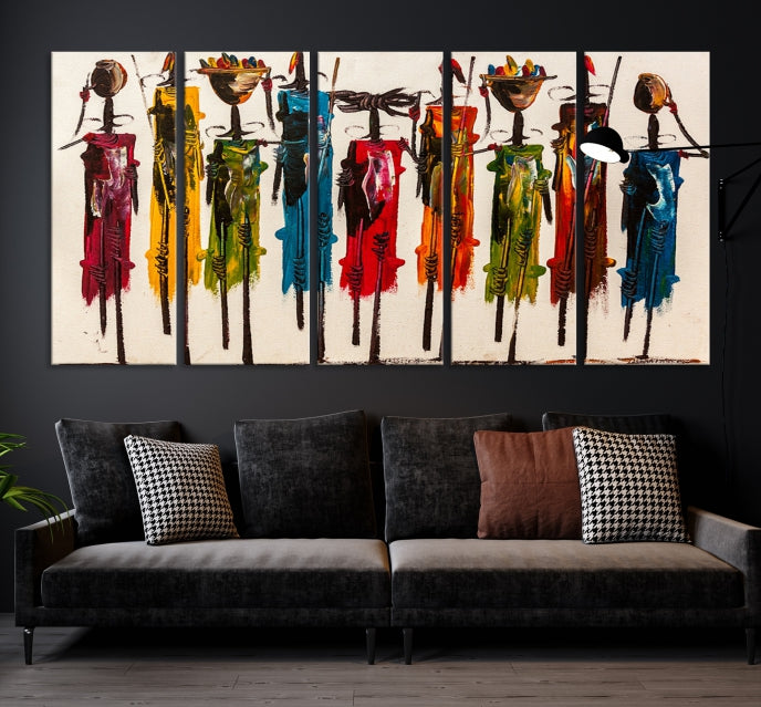 Abstract African Women Wall Art Canvas Print
