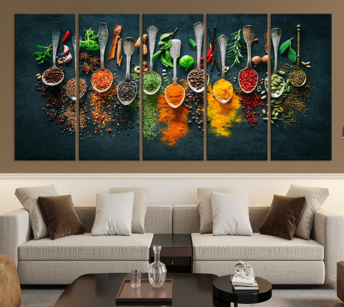 Herbs and Spices Kitchen Wall Art Canvas Print