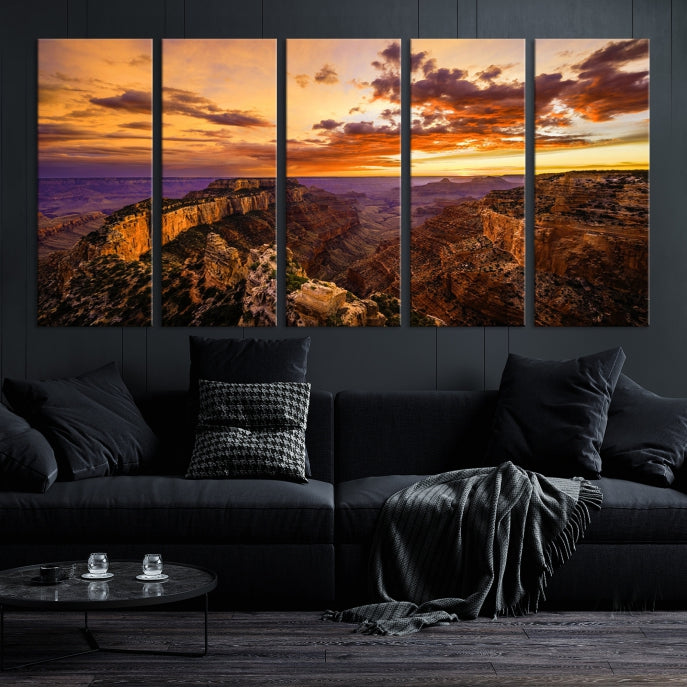 Mesmerizing Sunset from Grand Canyon Nal Park Wall Art Canvas Print