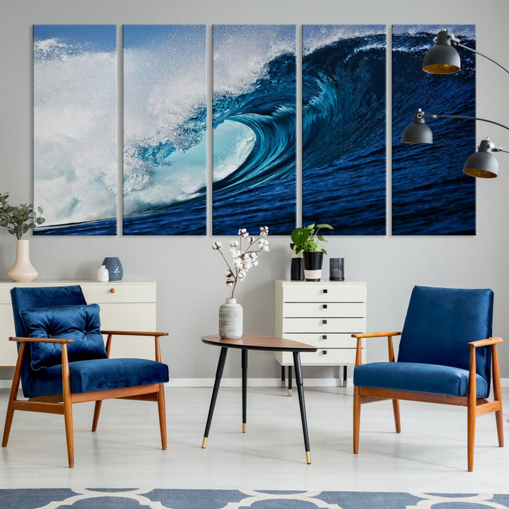 Big Blue Wave Ocean Canvas Wall Art Canvas Print