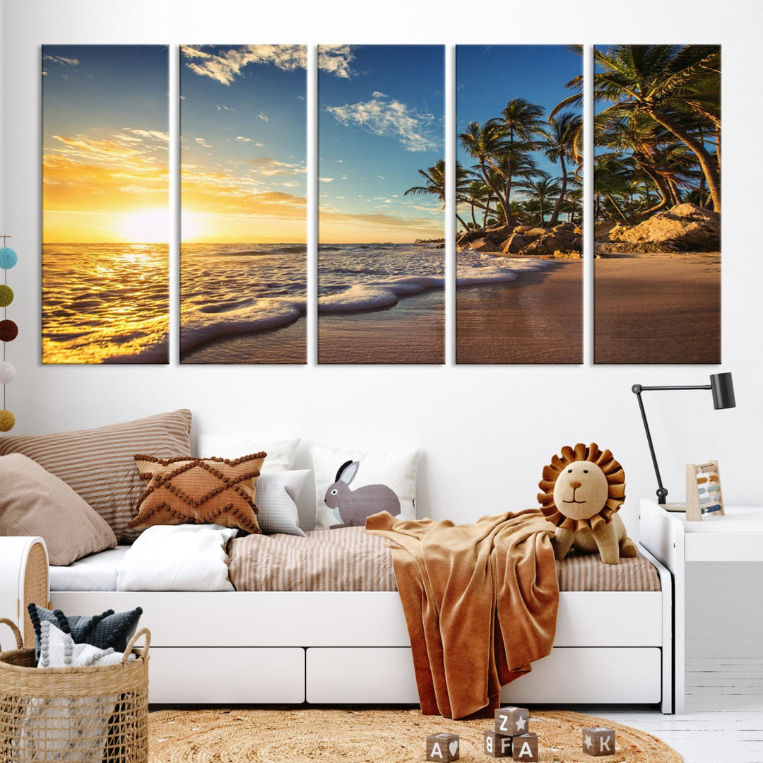 Sunset Ocean View Beach Canvas Print