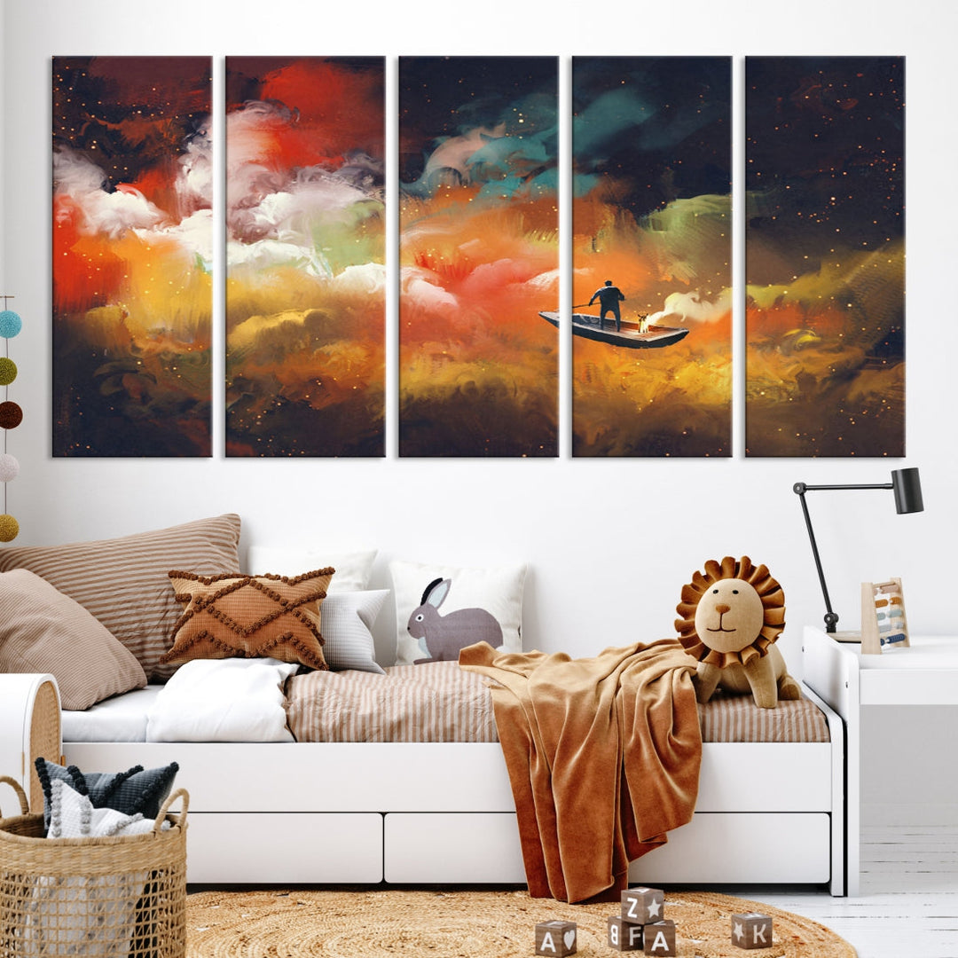 Journey to Outer Space Canvas Wall Art Print