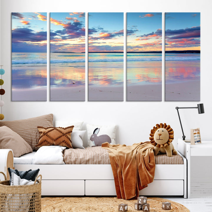Coastal Beach Sunset Canvas Print