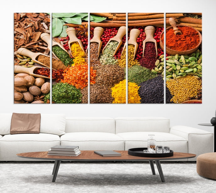Spices Kitchen Wall Wall Art Canvas Print