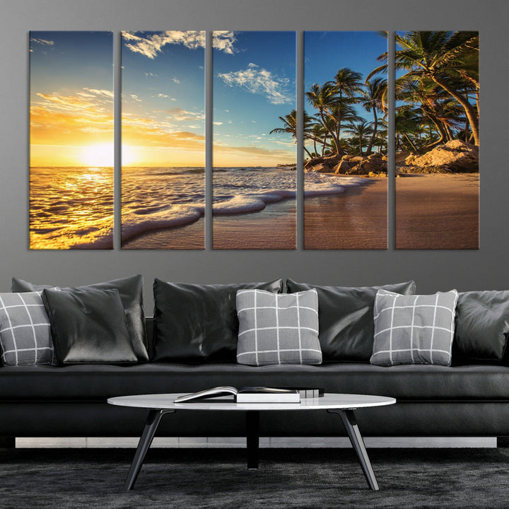 Sunset Ocean View Beach Canvas Print