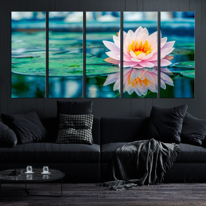 Lotus Flower Wall Art Canvas Print, Canvas Lily Flower Wall Art,