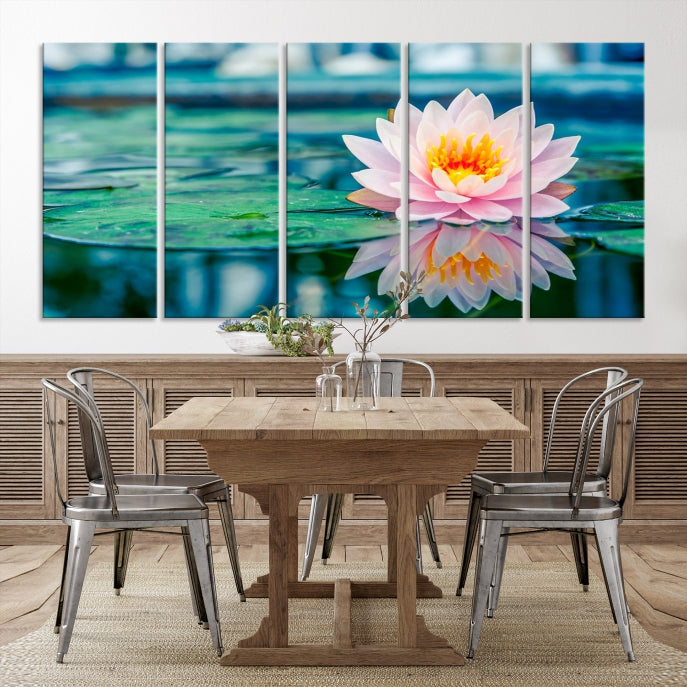 Lotus Flower Wall Art Canvas Print, Canvas Lily Flower Wall Art,
