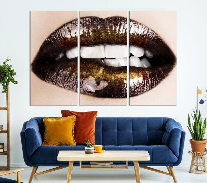 Lips Canvas Artwork Lips Wall Art Print