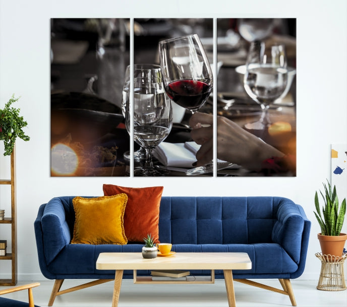 Red Wine and Glass Canvas Print