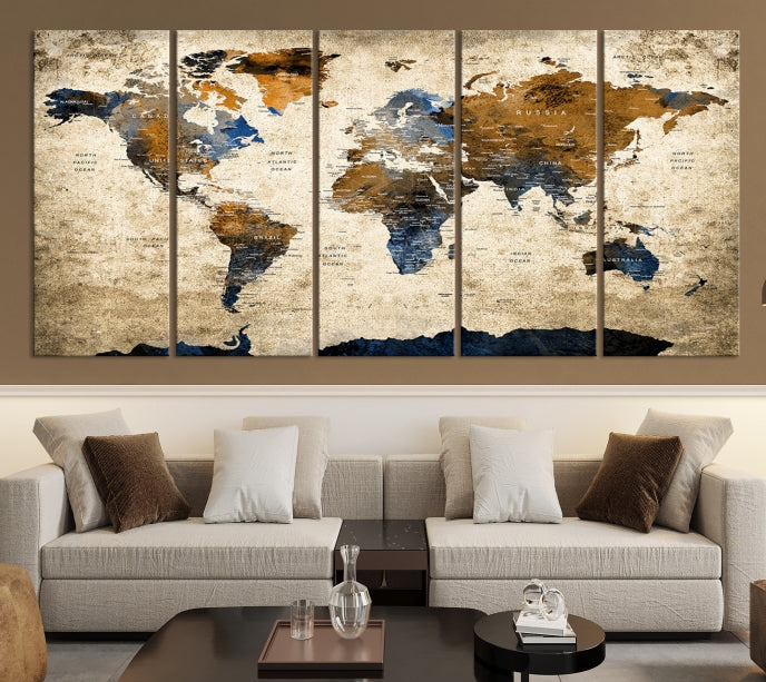 Abalone World Map Masterpiece Canvas Print