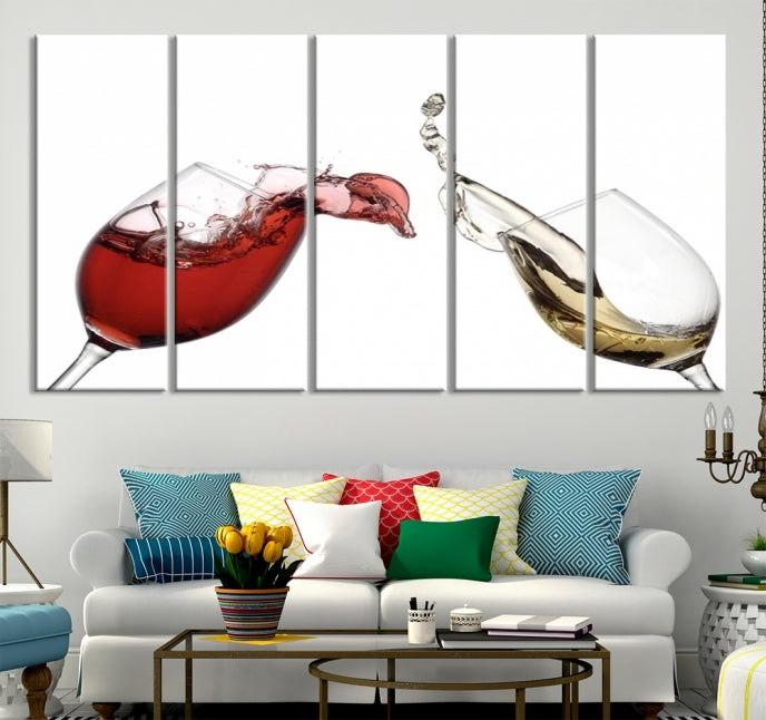 Red and White Wine in Glass Canvas Print