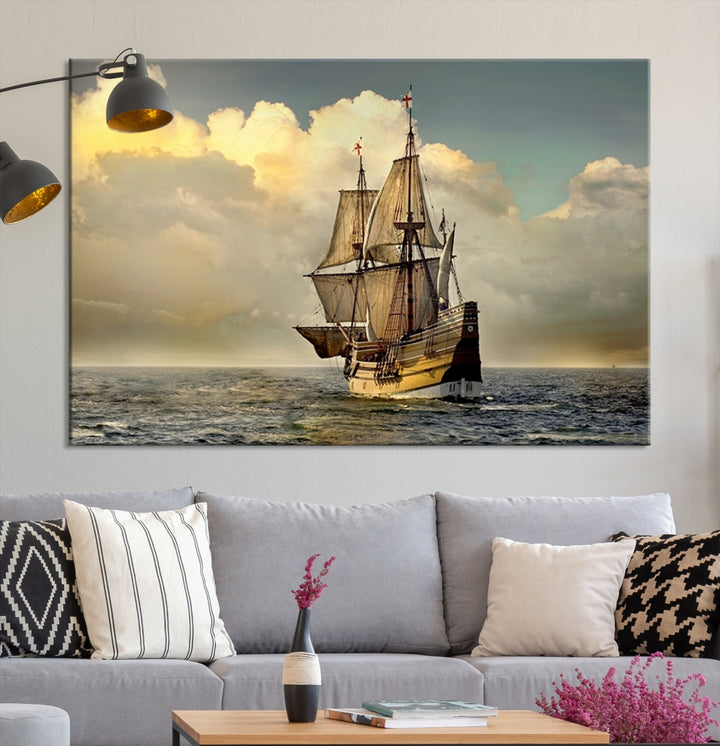 Wall Art English War Ship Canvas Print