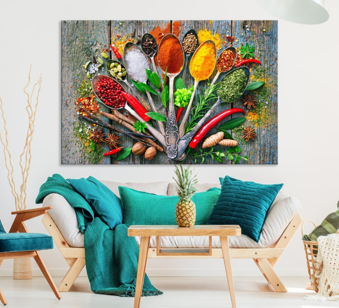Spoonful of Spices Cooking Wall Art Canvas Print Kitchen Artwork